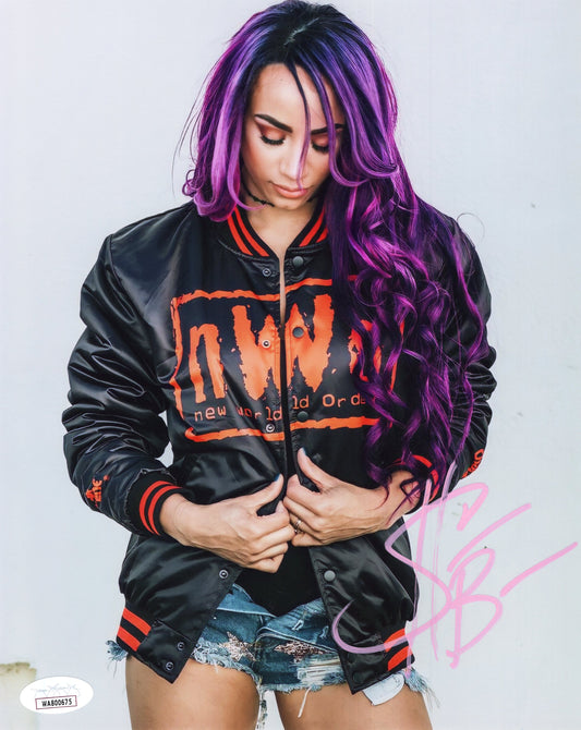 Mercedes Mone Sasha Banks (metallic 8x10) wwe aew njpw  jsa photo signed