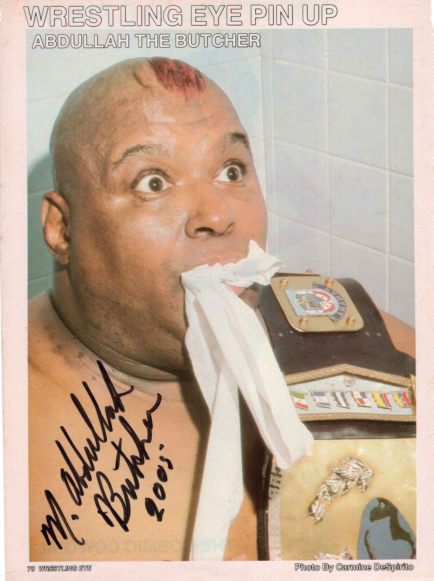 Abdullah the Butcher (magazine page) photo signed auto autographed WCW