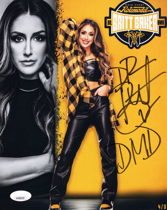 Britt Baker AEW Hot Sexy autographed 8x10 FUNHOUSE METALLIC signed JSA COA