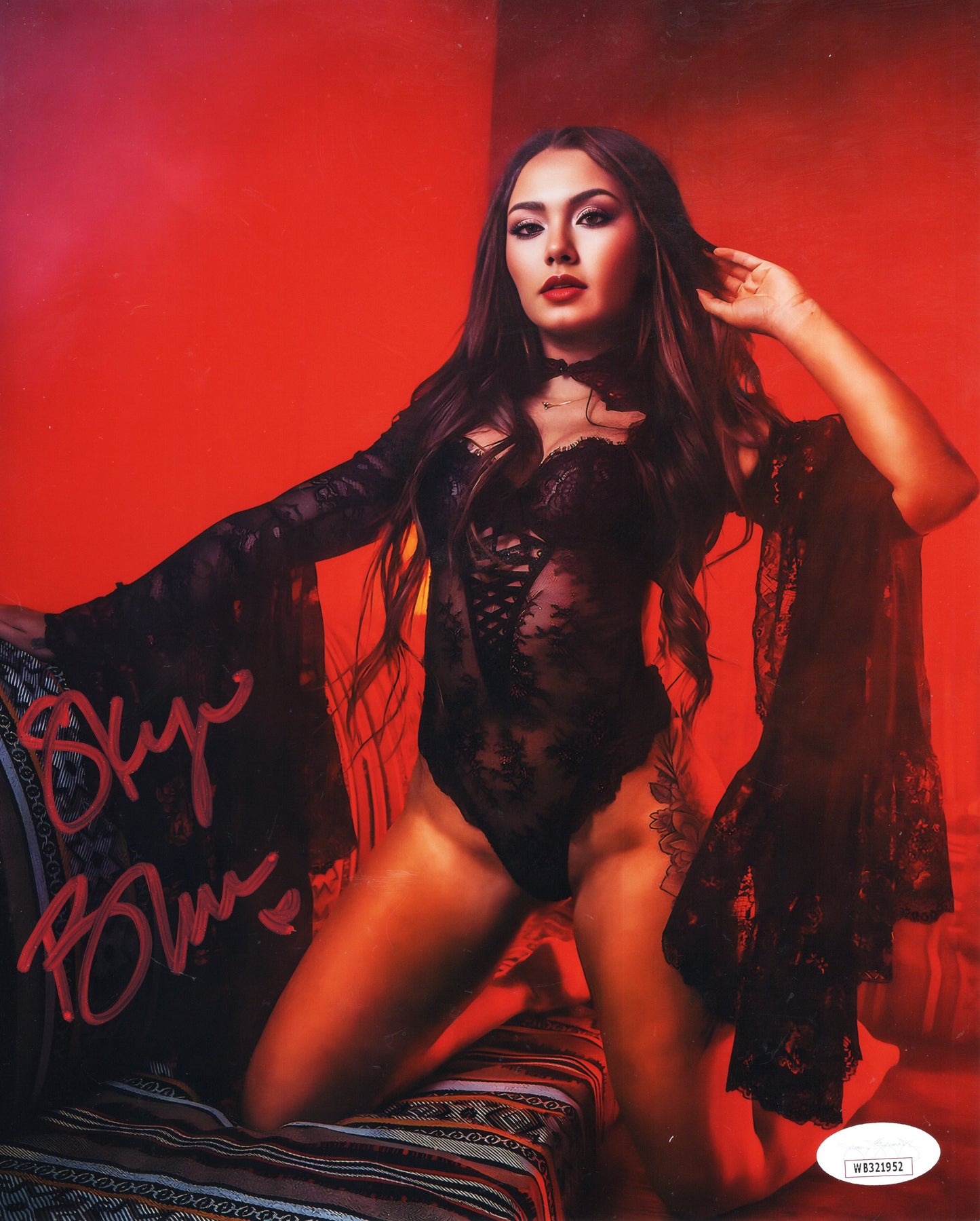 Skye Blue (8x10) Metallic JSA AEW SEXY JSA photo signed auto autographed christmas