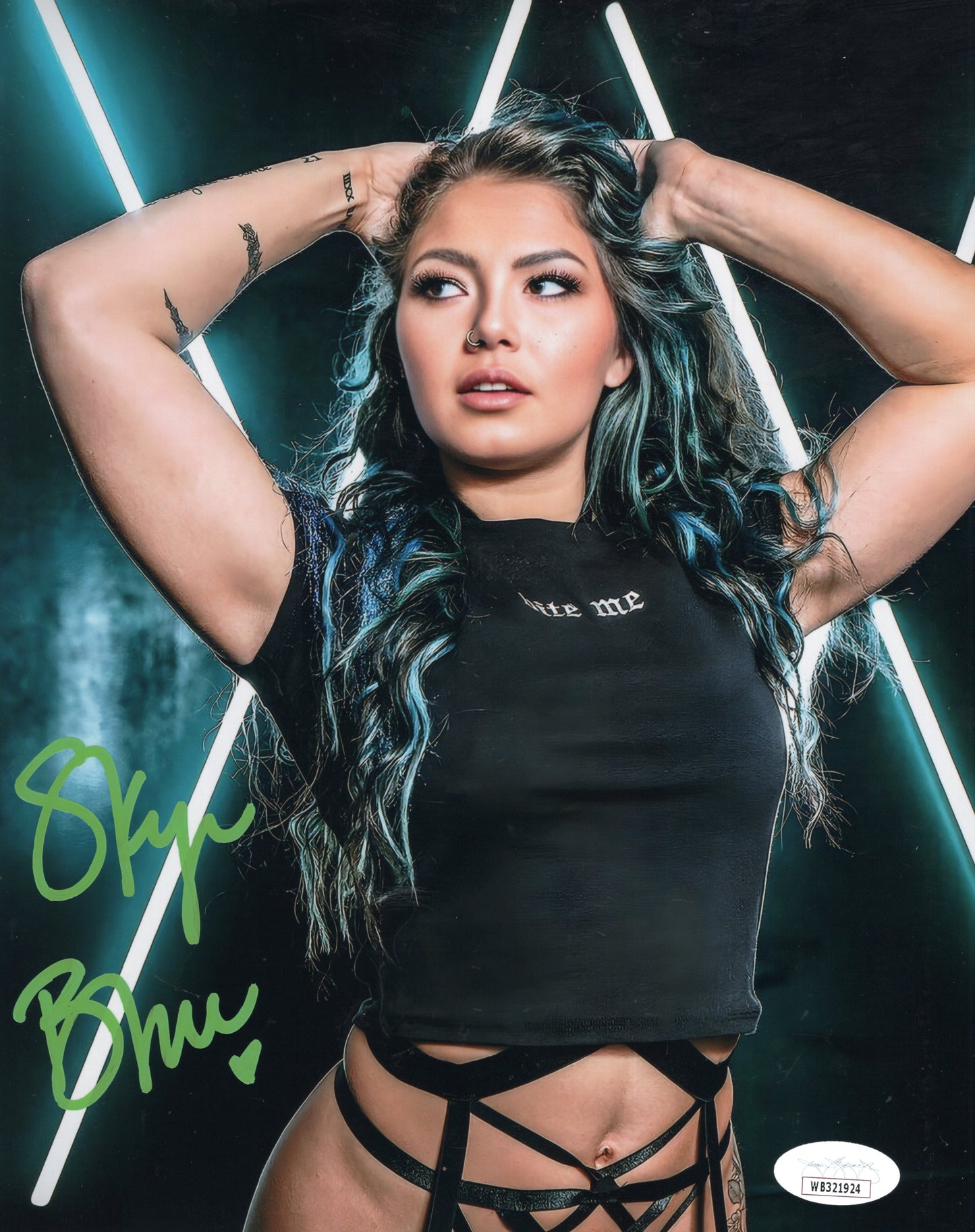 Skye Blue (8x10) Metallic JSA AEW SEXY JSA photo signed auto autographed BS