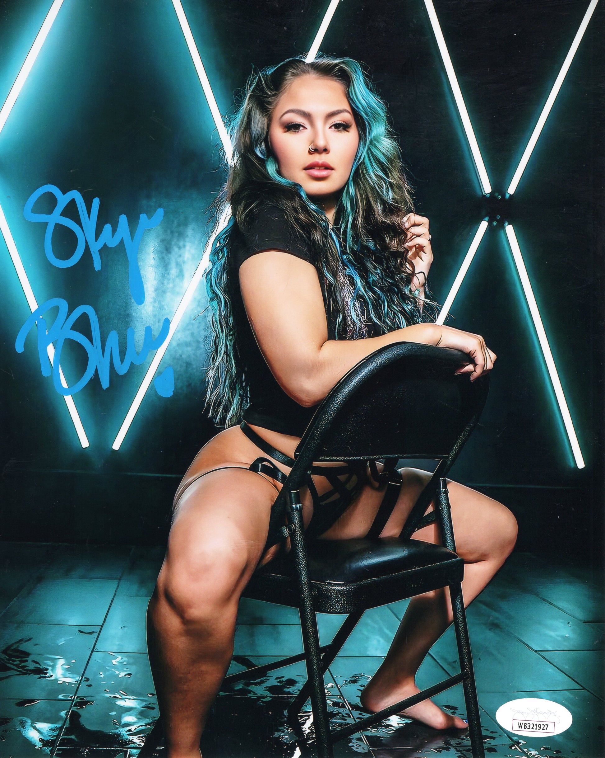 Skye Blue (8x10) Metallic JSA AEW SEXY JSA photo signed auto autographed BS