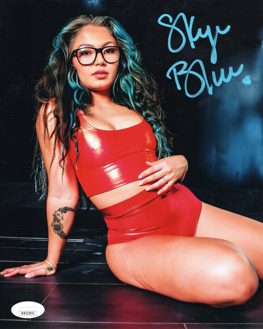 Skye Blue (Metallic 8x10) JSA COA AEW SEXY JSA photo signed auto autographed