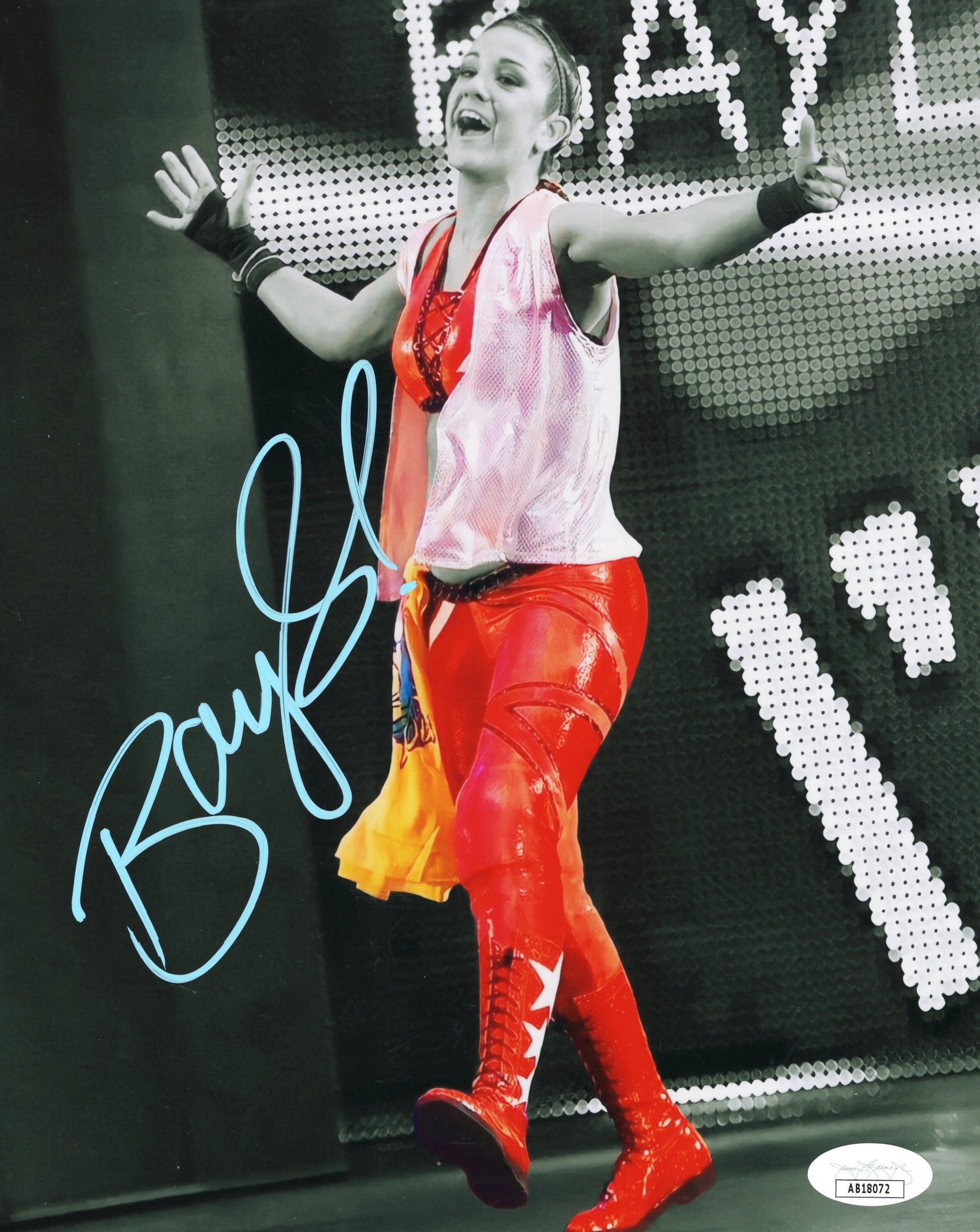 Bayley (metallic 8x10) FUNHOUSE NXT WWE Sexy Hot signed