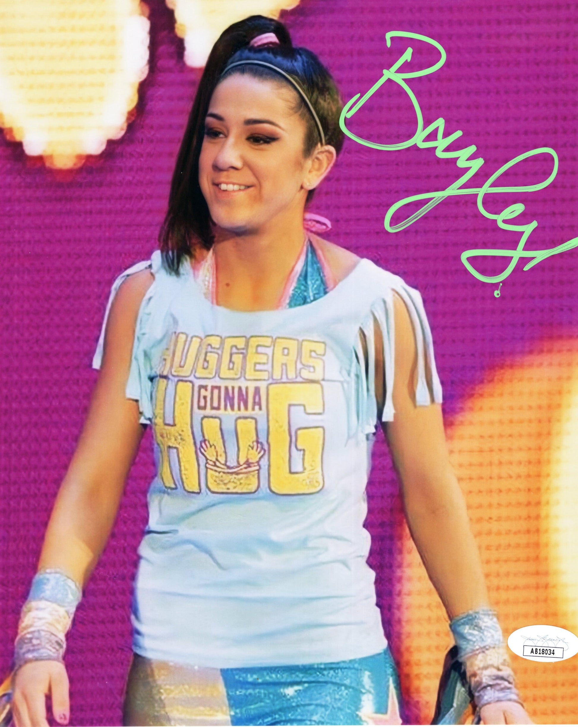 Bayley (metallic 8x10) FUNHOUSE NXT WWE Sexy Hot signed