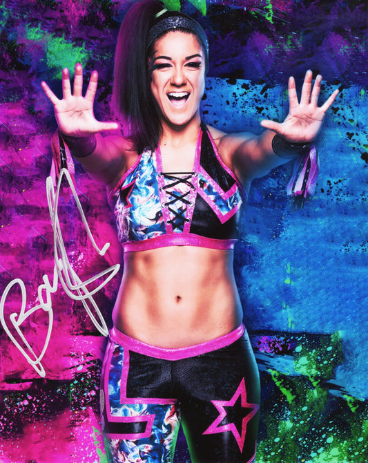 Bayley (metallic 8x10) FUNHOUSE NXT WWE Sexy Hot signed