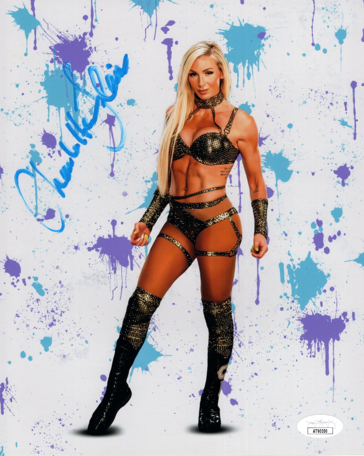 Charlotte Flair (8x10 metallic) FULL SIGNATURE jsa photo signed inscribed autographed WWE