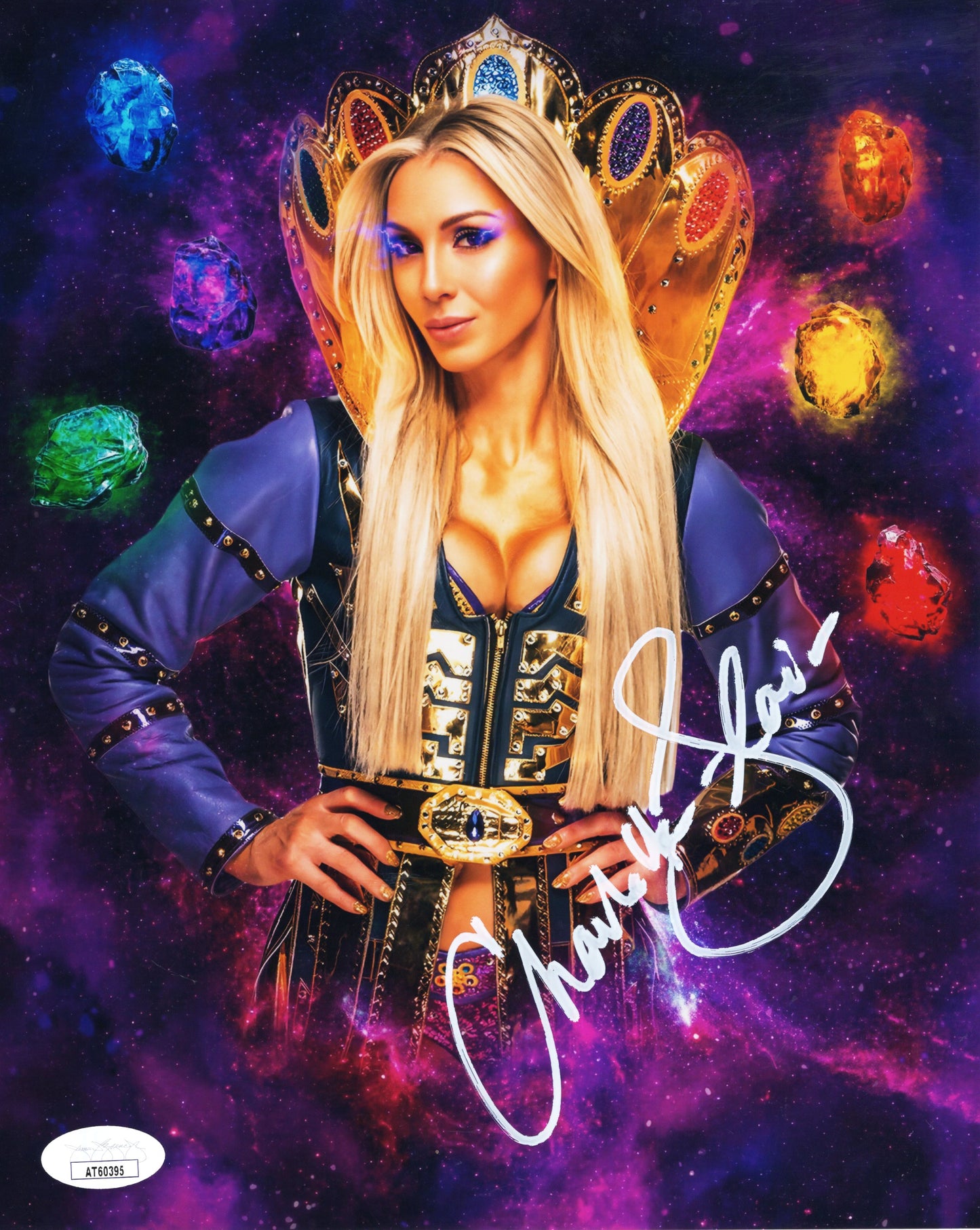 Charlotte Flair (8x10 metallic) FULL SIGNATURE jsa photo signed autographed WWE