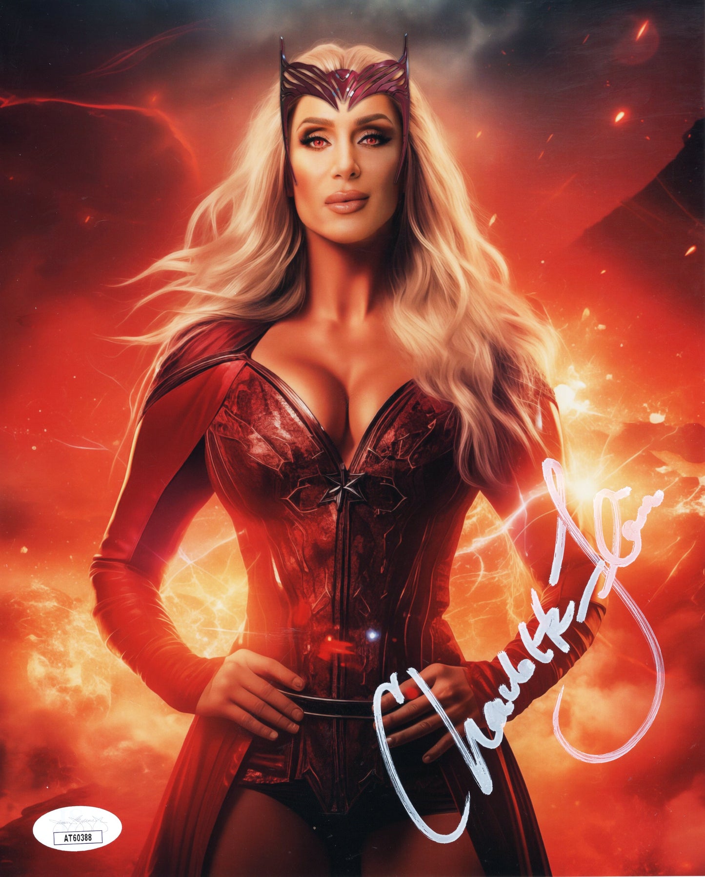 Charlotte Flair (8x10 metallic) FULL SIGNATURE jsa photo signed autographed WWE