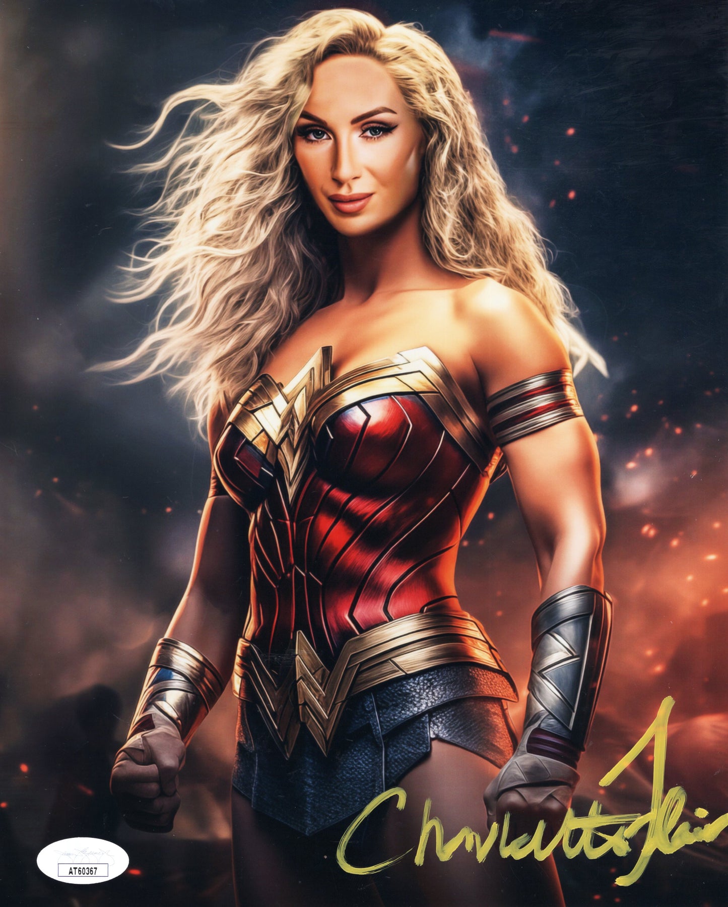 Charlotte Flair (8x10 metallic) FULL SIGNATURE jsa photo signed autographed WWE