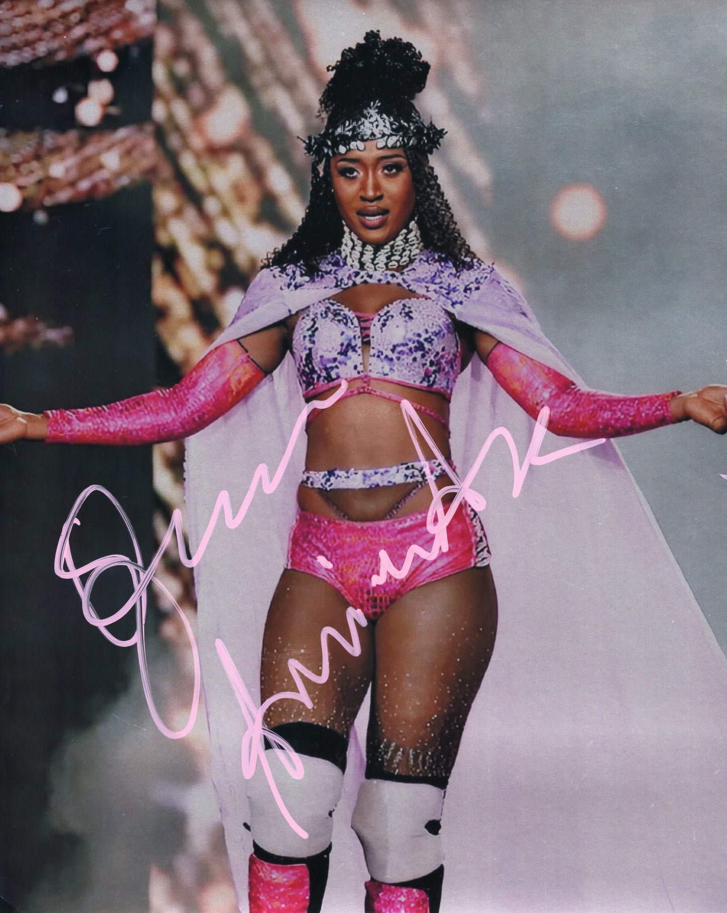 Queen Aminata (8x10) Metallic AEW SEXY photo signed auto autographed