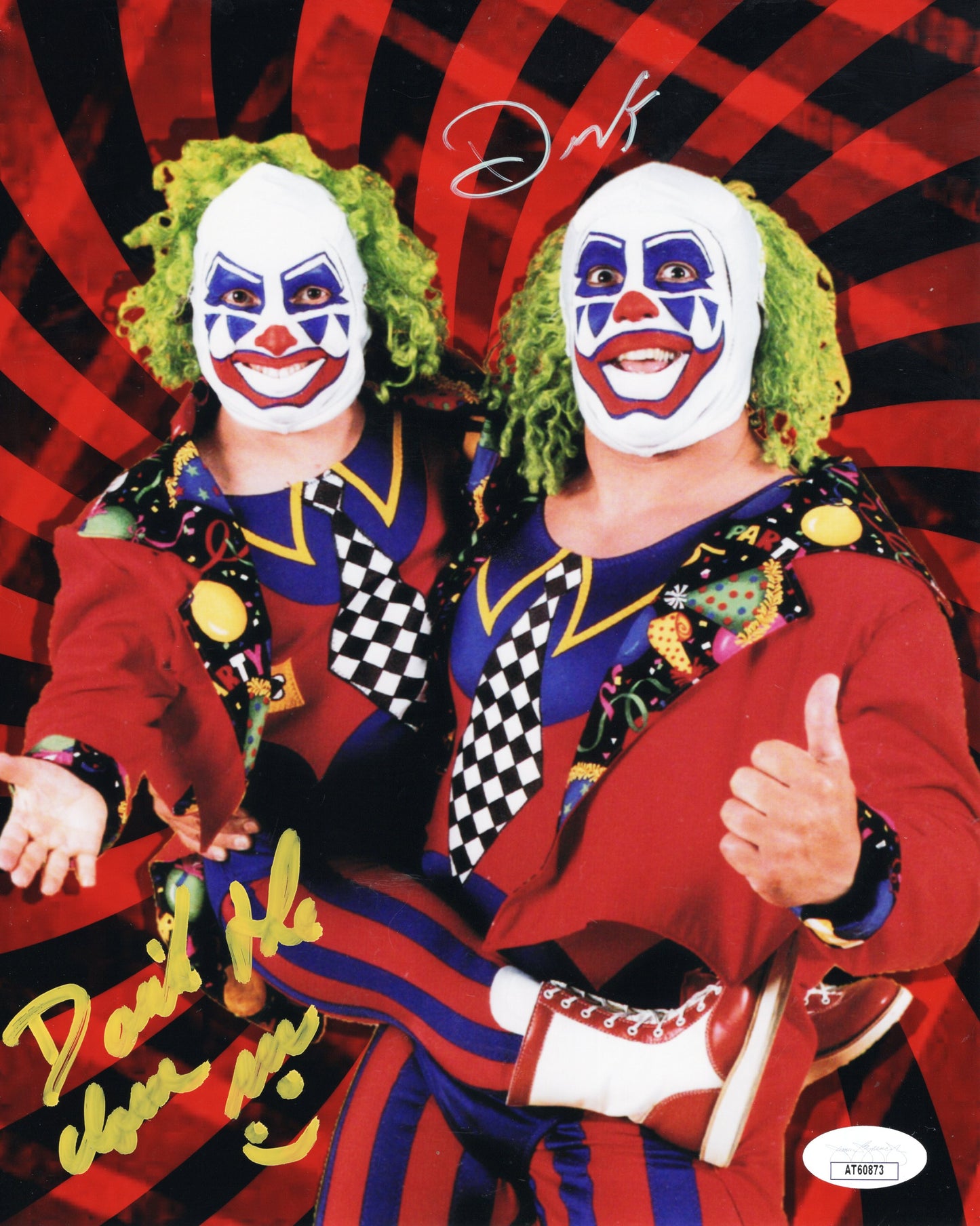 Doink (Ray Apollo) Dink DUAL SIGNED (8x10 Metallic) photo signed autographed JSA COA