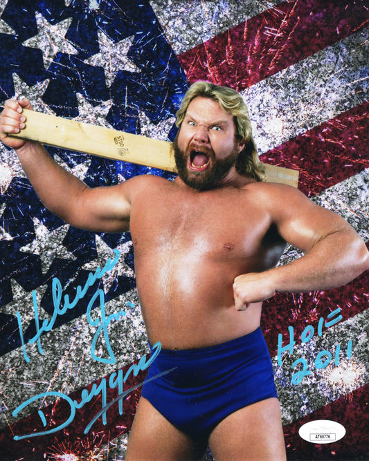 Hacksaw Jim Duggan (8x10 Metallic) JSA COA WWF WCW photo signed auto