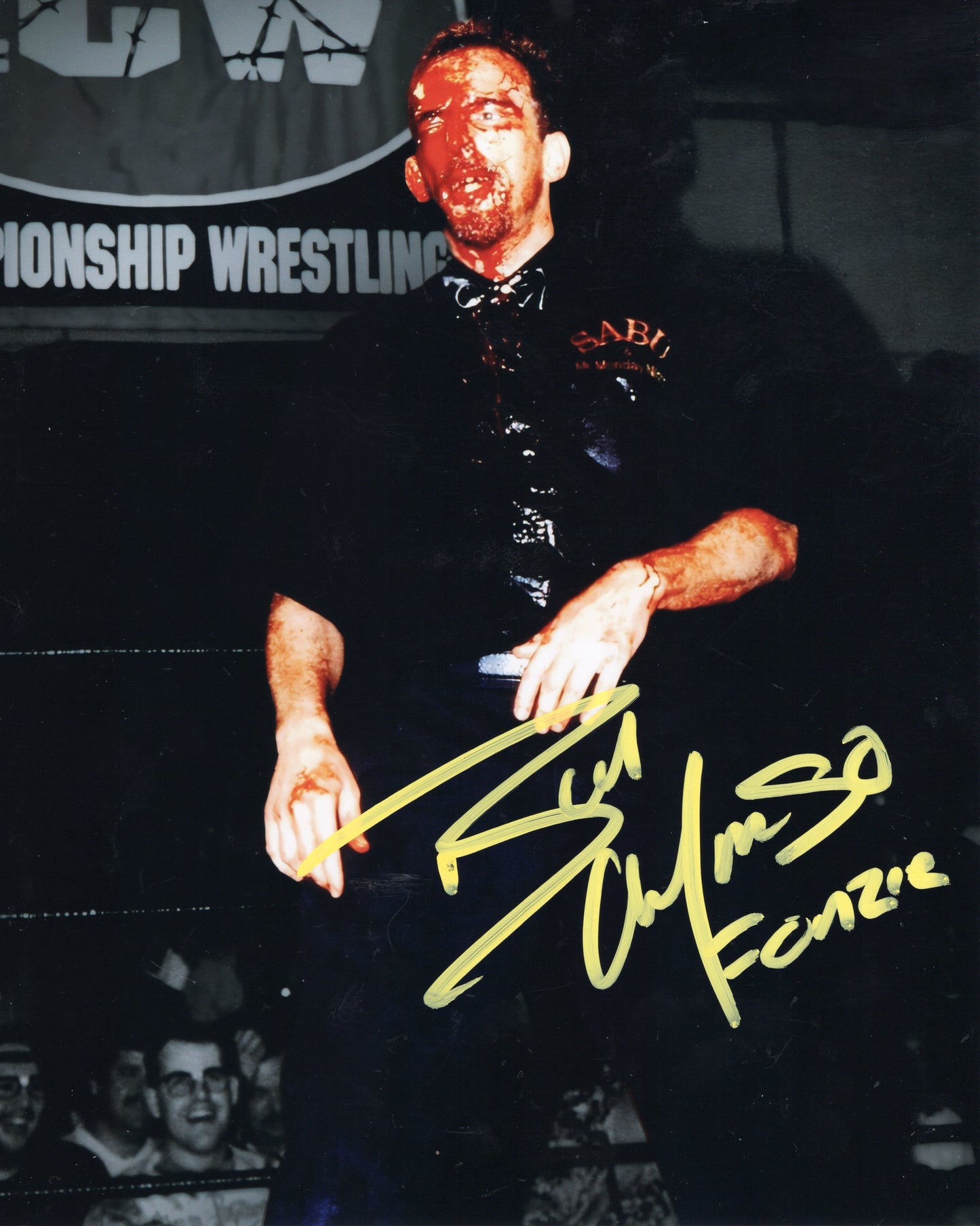 Bill Alfonzo Fonzie (metallic 8x10) funhouse photo signed auto autographed ECW