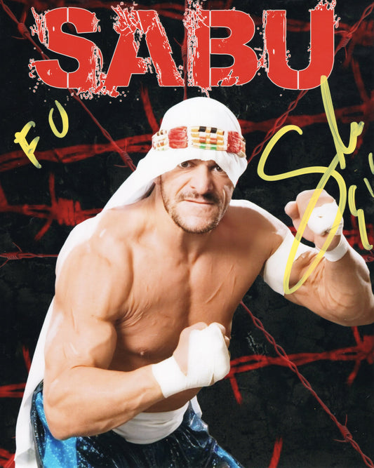 Sabu (metallic 8x10) funhouse photo signed auto autographed ECW inscribed