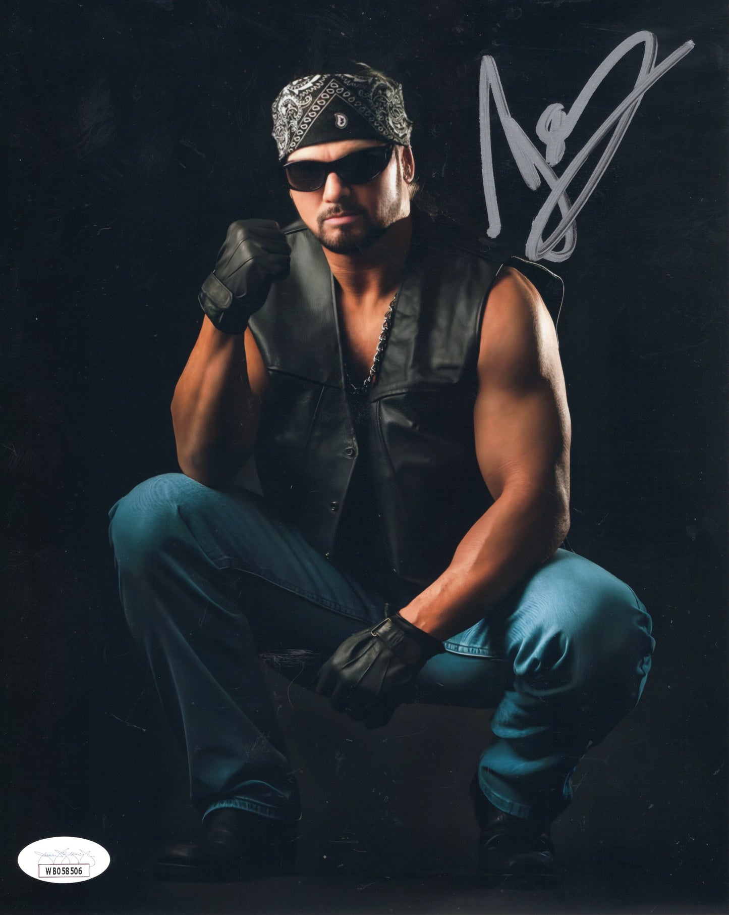 AJ Styles  (metallic 8x10) Undertaker Tribute Funhouse JSA WWE photo signed