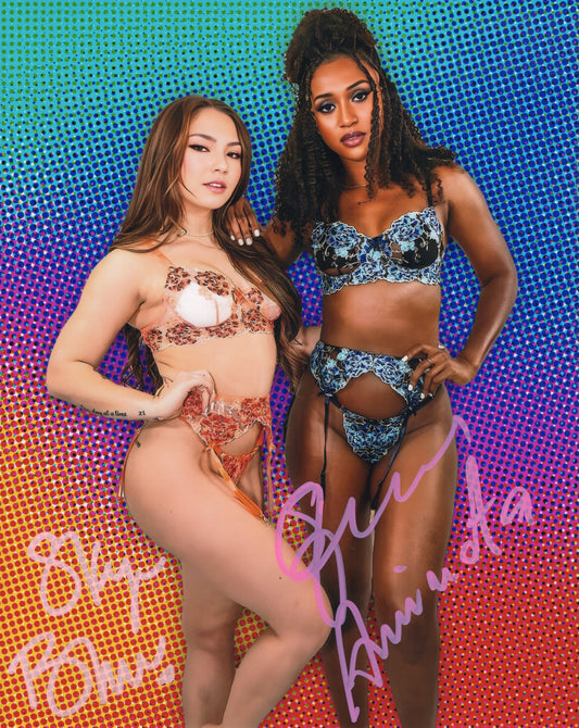 Queen Aminata Skye Blue (8x10 Metallic) AEW SEXY photo signed auto autographed