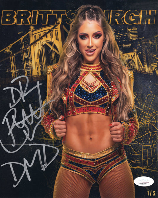 Britt baker (metallic 8x10) Funhouse photo signed auto autographed AEW JSA #1 of 5