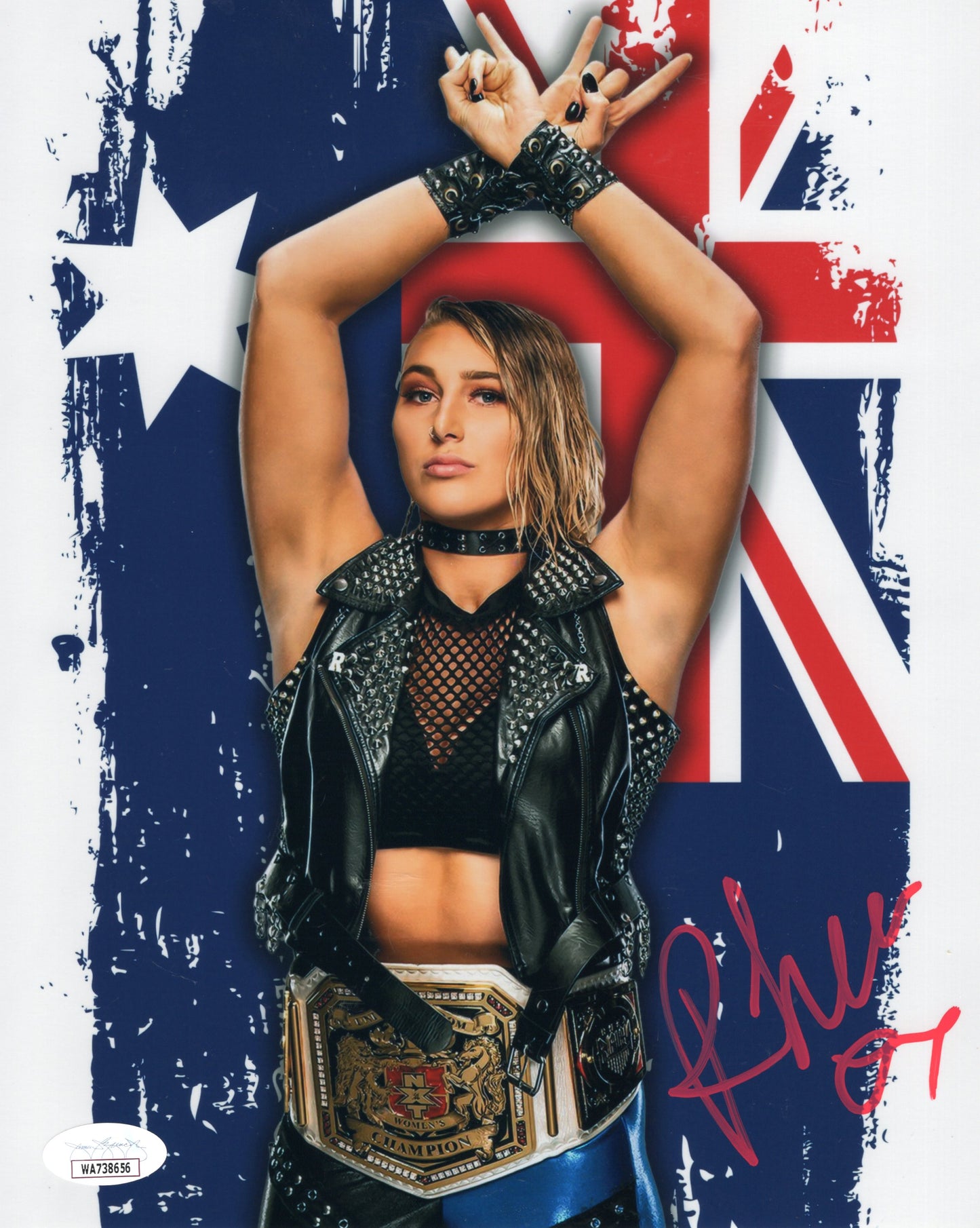 Rhea Ripley (8x10 metallic) jsa Funhouse MAMI photo signed auto autographed