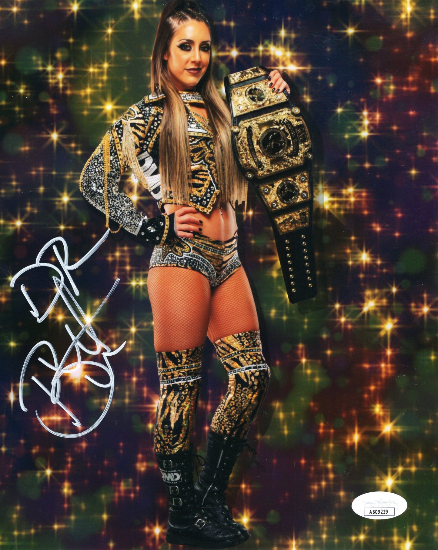 Britt Baker jsa (metallic 8x10) photo signed auto autographed AEW