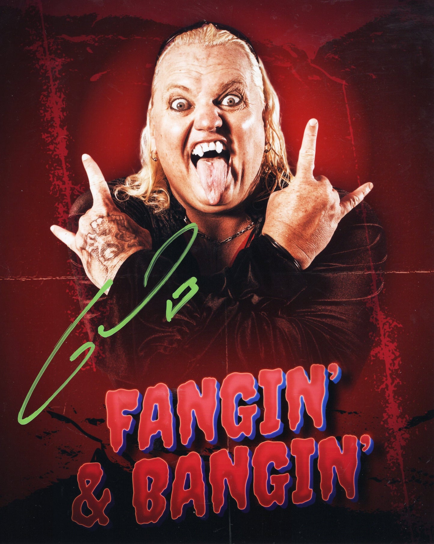 Gangrel 8x10 photo signed auto autographed custom funhouse metallic WWF