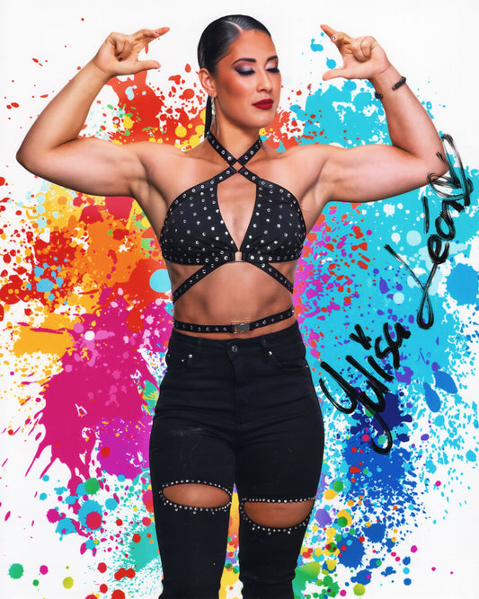 Yulisa Leon Funhouse (metallic 8x10) NXT WWE photo signed auto autographed