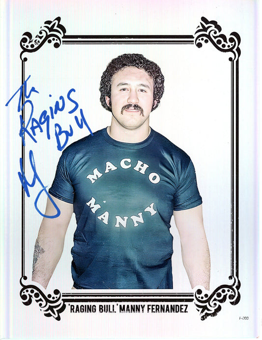 Manny Fernandez Raging Bull (8.5x11 Relic) NWA FCW signed autographed photo