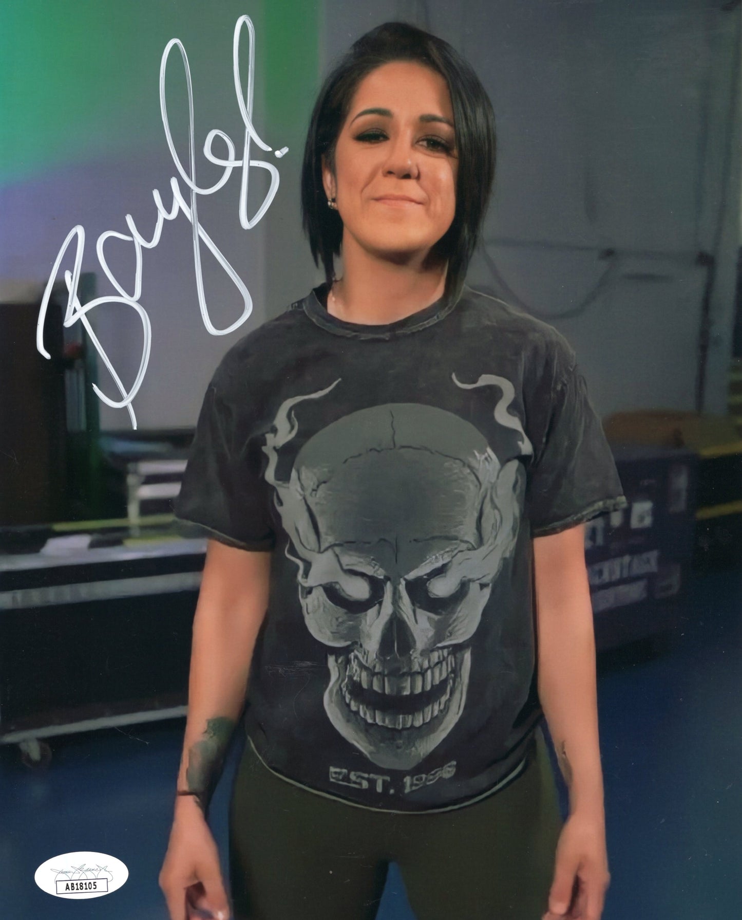 Bayley (metallic 8x10) FUNHOUSE NXT WWE Sexy Hot signed JSA