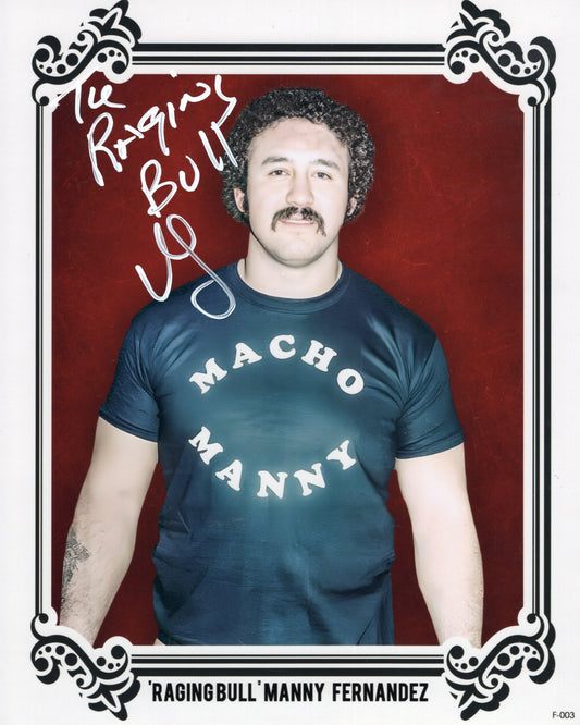 Manny Fernandez Raging Bull (8x10 metallic) NWA FCW signed autographed photo