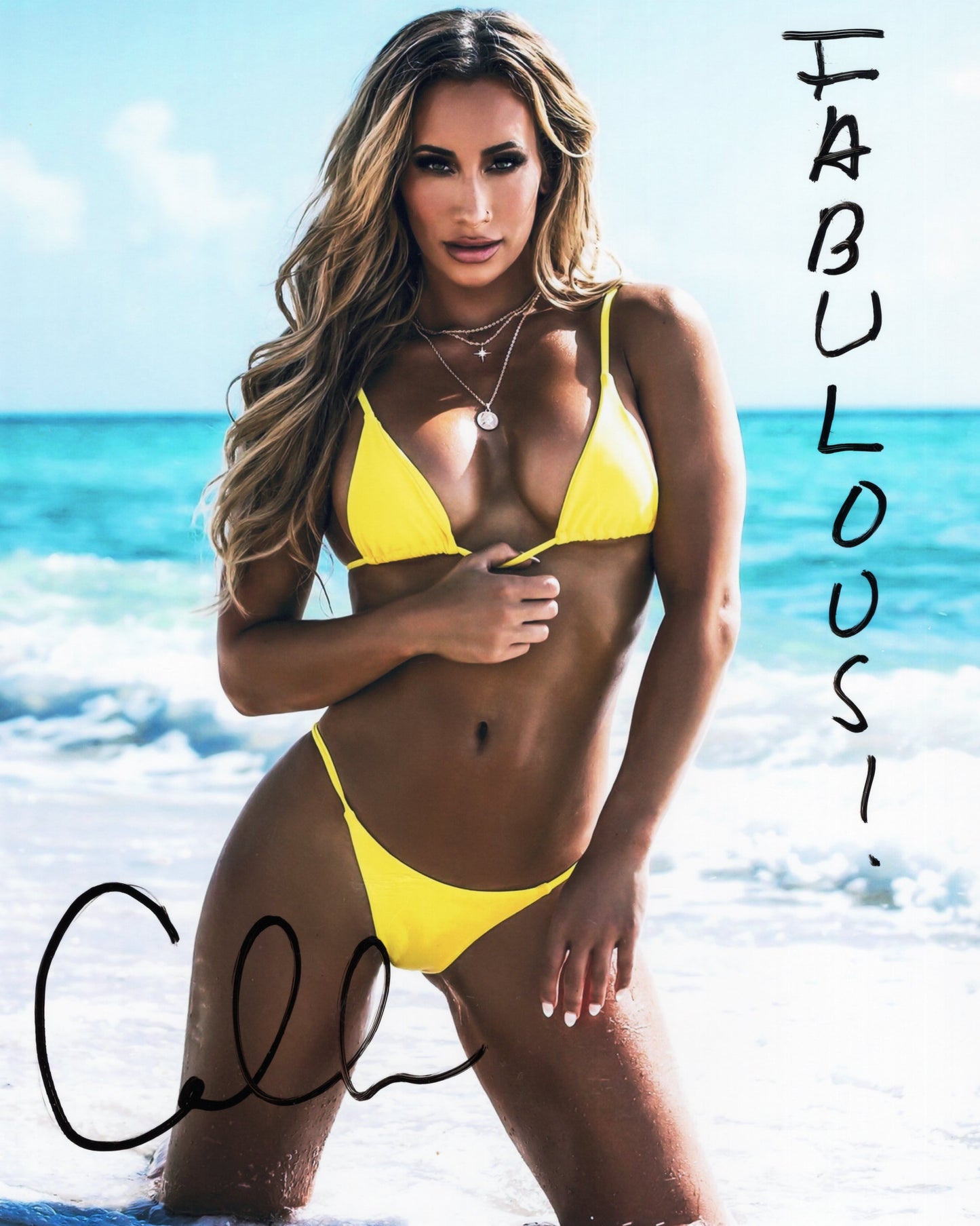 Carmella inscribed (8x10 metallic) WWE photo signed auto autographed inscribed