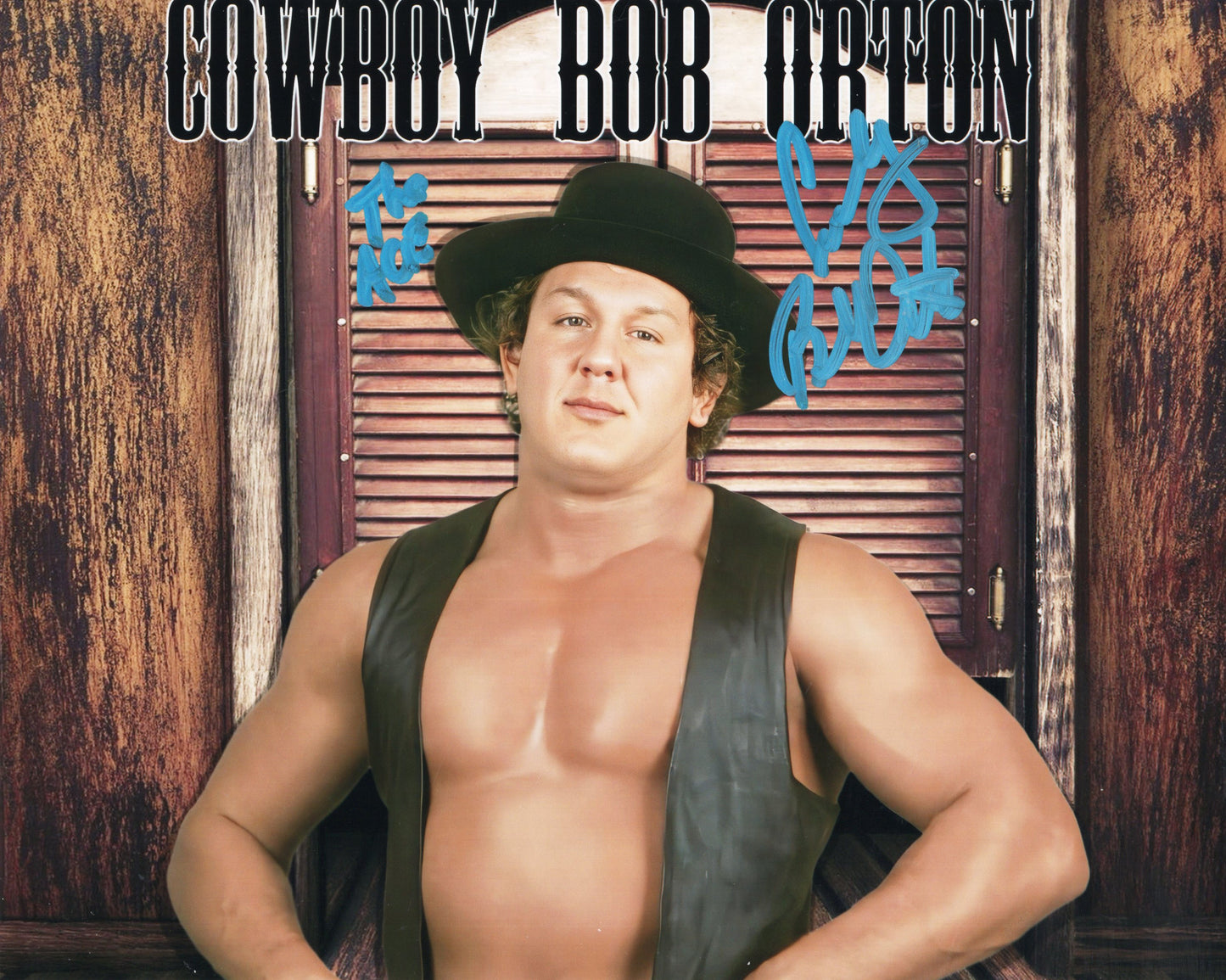 Cowboy Bob Orton (metallic 8x10) signed autographed photo funhouse WWF