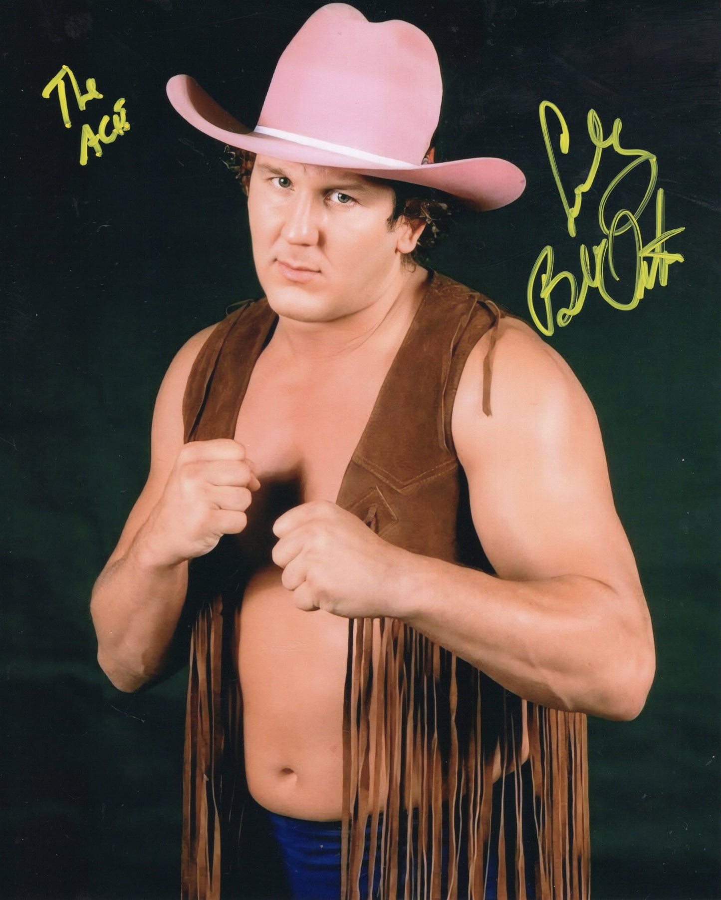 Cowboy Bob Orton (metallic 8x10) signed autographed photo funhouse WWF