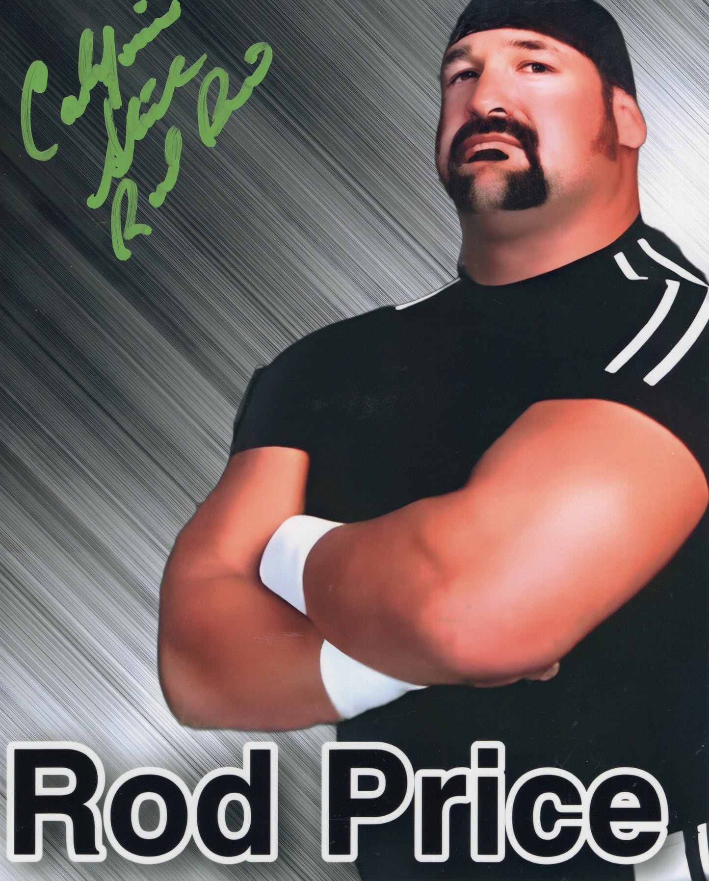 Rod Price (metallic 8x10) signed autographed photo WCCW RARE