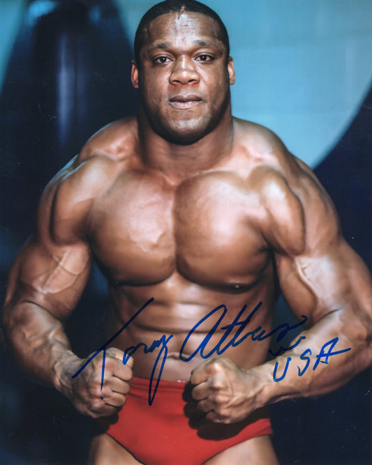 Tony Atlas (metallic 8x10) signed autographed photo funhouse WWF