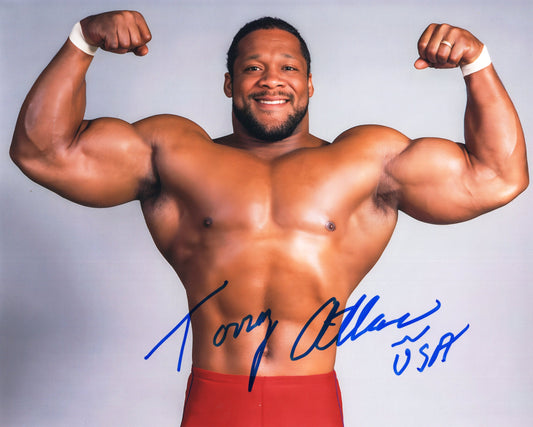 Tony Atlas (metallic 8x10) signed autographed photo funhouse WWF