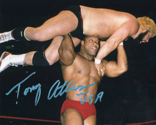 Tony Atlas (metallic 8x10) signed autographed photo funhouse WWF