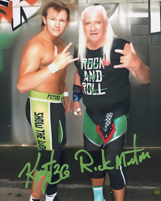 Ricky Morton Kerry Morton(metallic 8x10) signed autographed photo funhouse USWA WCCW