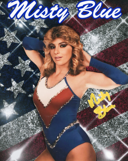 Misty Blue (metallic 8x10) signed autographed photo funhouse