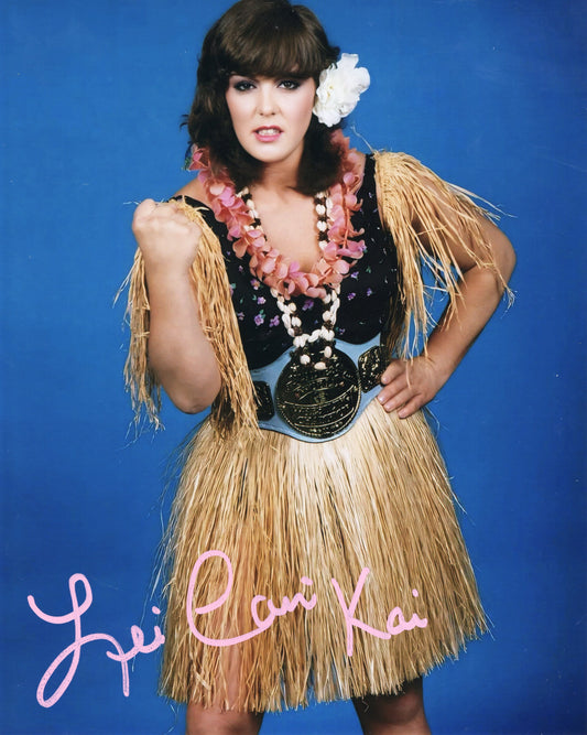 Lei Lani Kai Glamour (metallic 8x10) signed autographed photo funhouse WWF