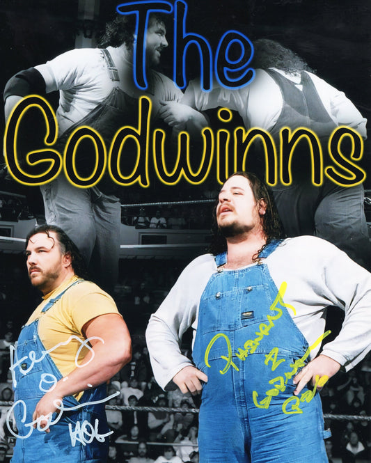 The Godwins dual (metallic 8x10) signed autographed photo funhouse WWF