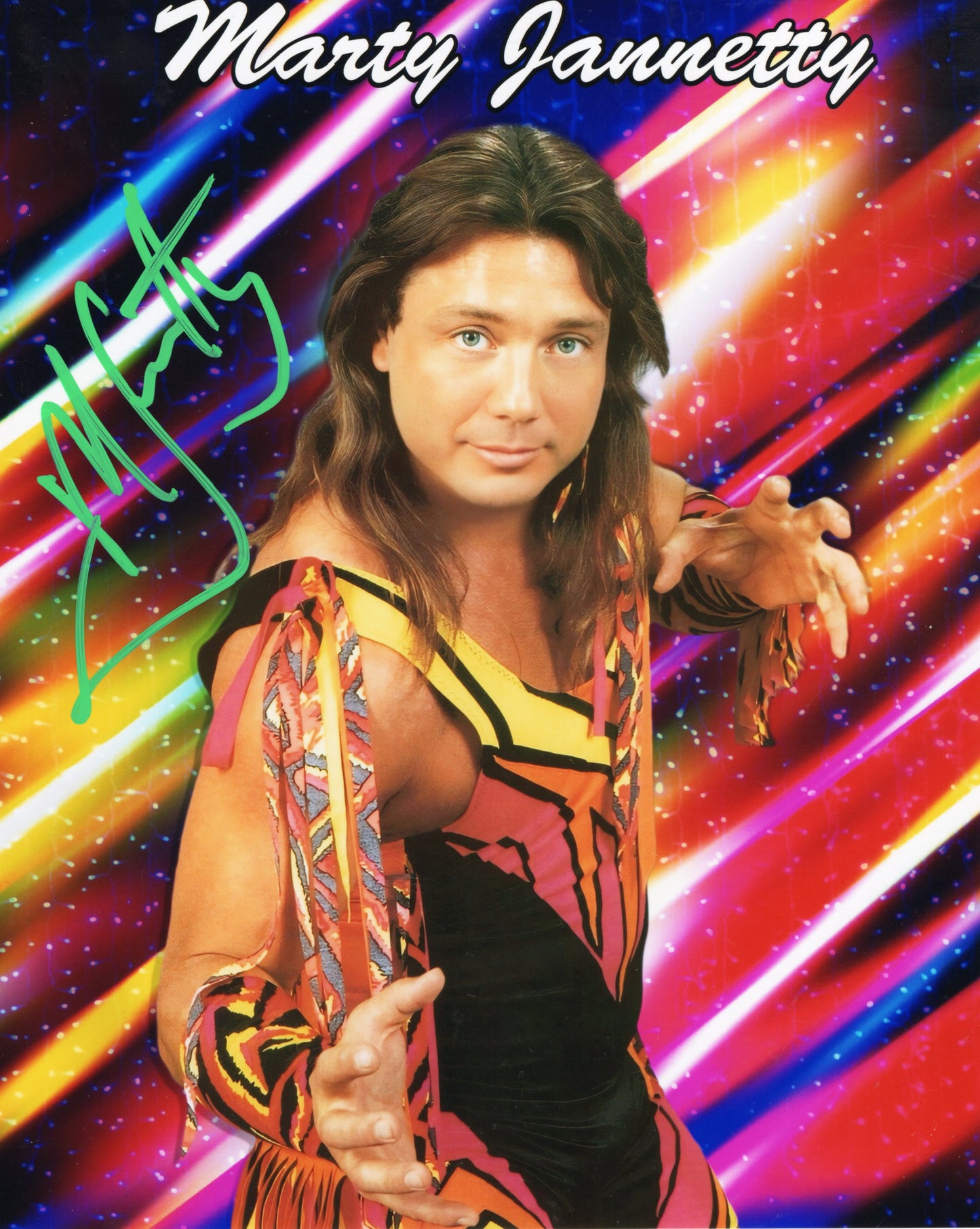 Marty Jannetty (metallic 8x10) signed autographed photo funhouse WWF