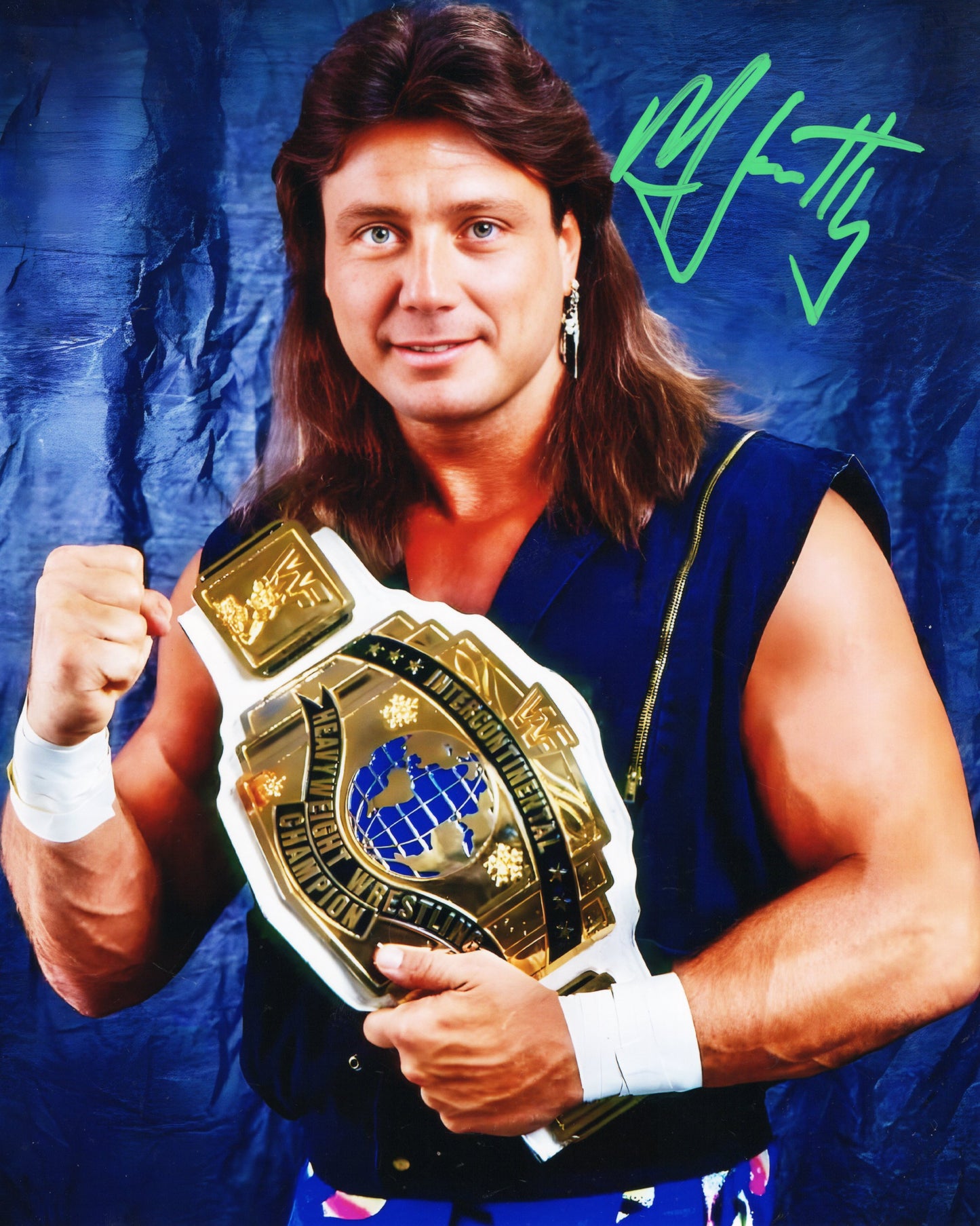 Marty Jannetty (metallic 8x10) signed autographed photo funhouse WWF