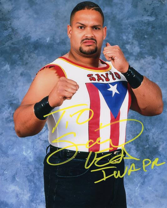 Savio Vega (metallic 8x10) signed autographed photo funhouse WWF