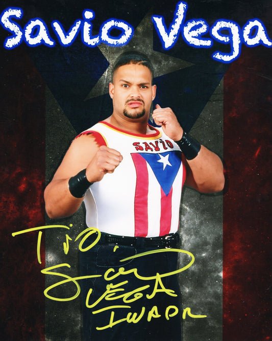 Savio Vega (metallic 8x10) signed autographed photo funhouse WWF