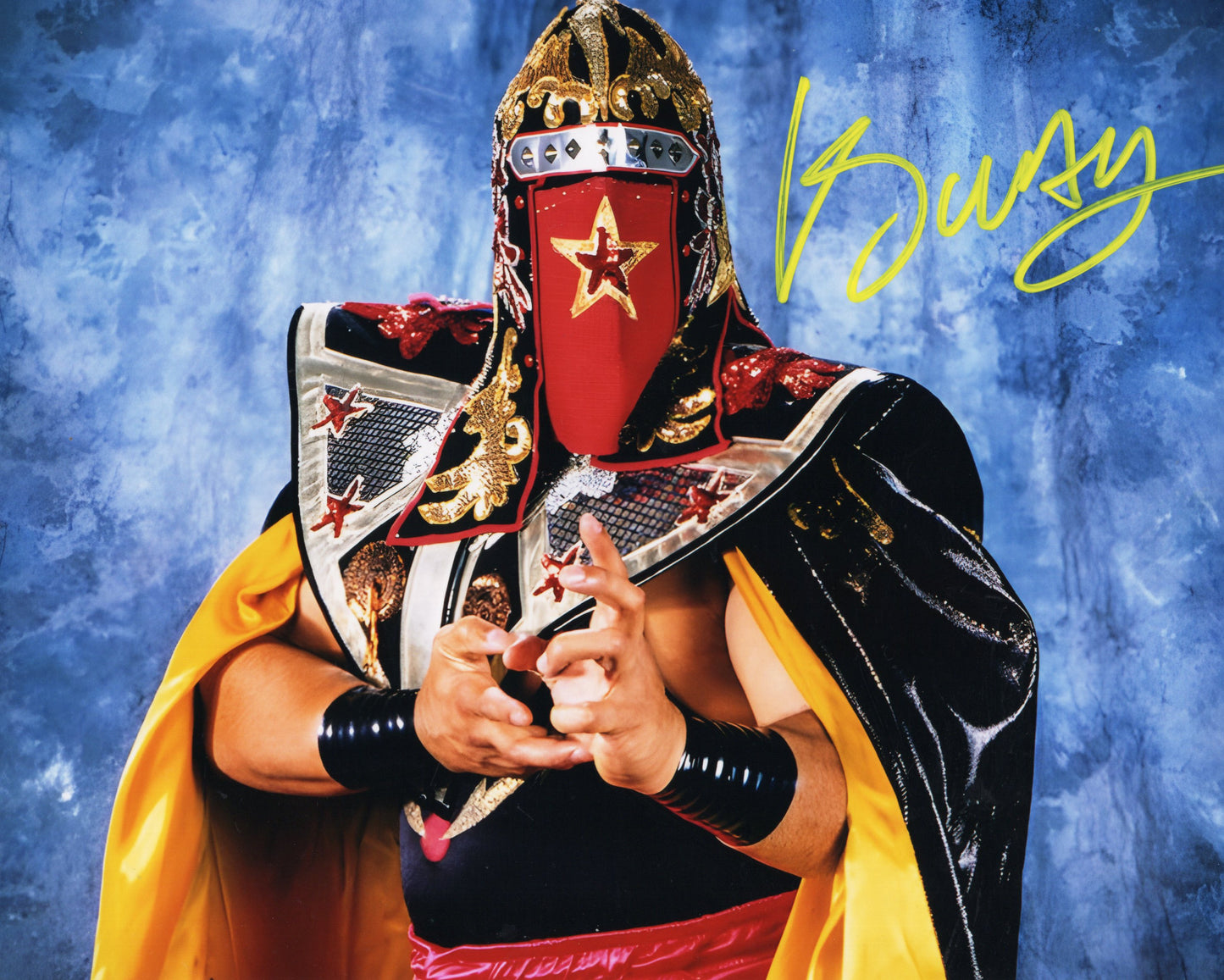 Kwang Savio Vega (metallic 8x10) signed autographed photo funhouse WWF