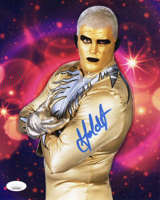 Goldust Dustin Rhodes (8x10 metallic) JSA COA WWE WWF photo signed autograph