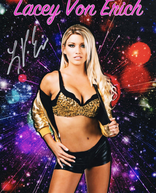 Lacey Von Erich Funhouse (8x10 metallic) TNA Impact photo signed auto autographed