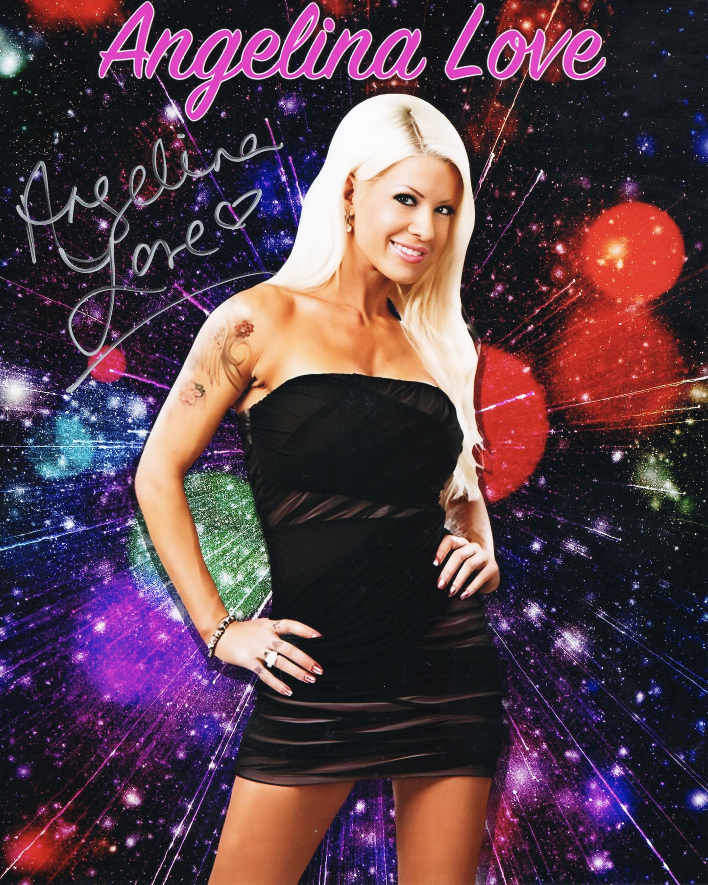 Angelina Love Funhouse (8x10 metallic) TNA Impact photo signed auto autographed