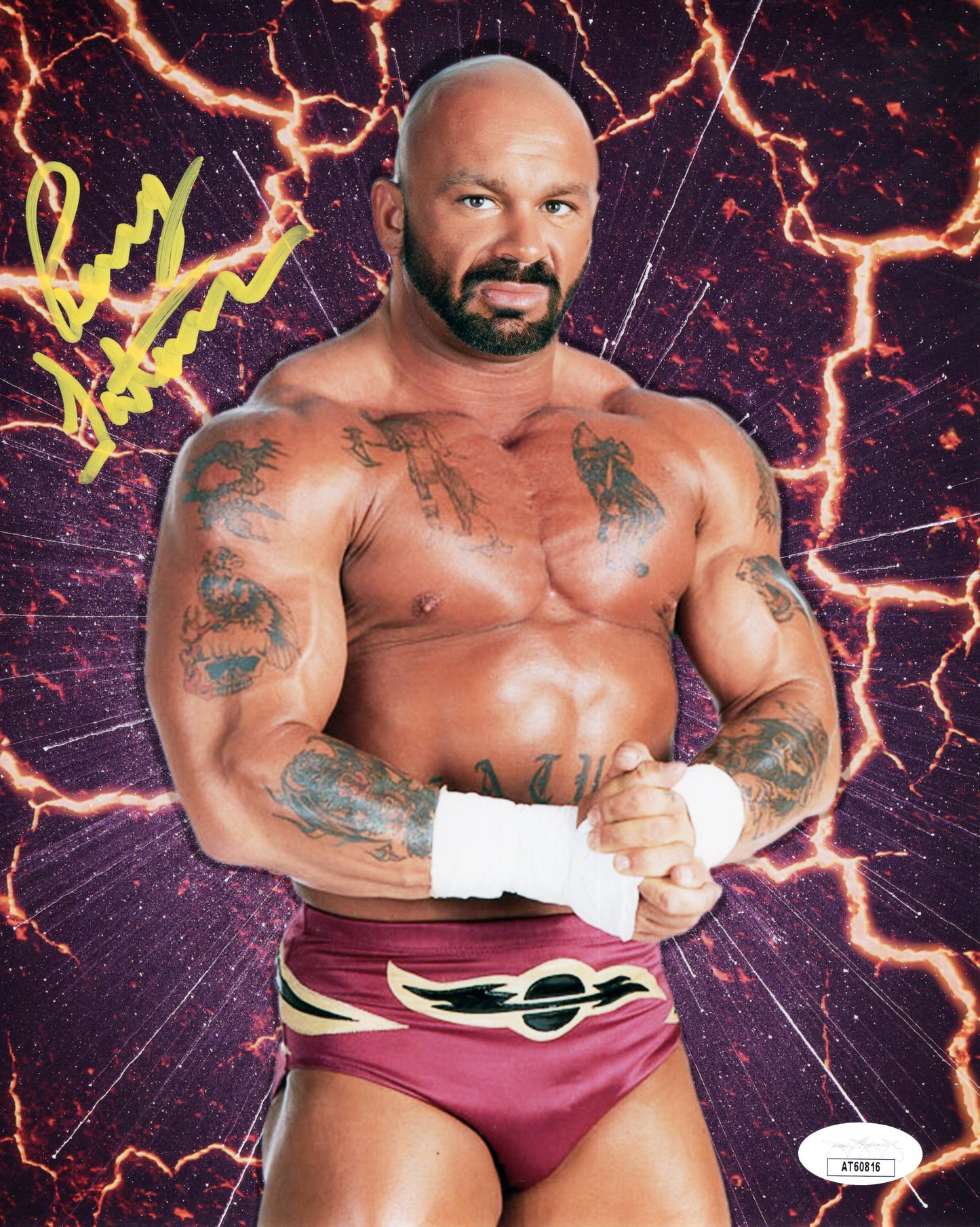 Perry Saturn (metallic 8x10) photo JSA funhouse ECW WCW WWF signed