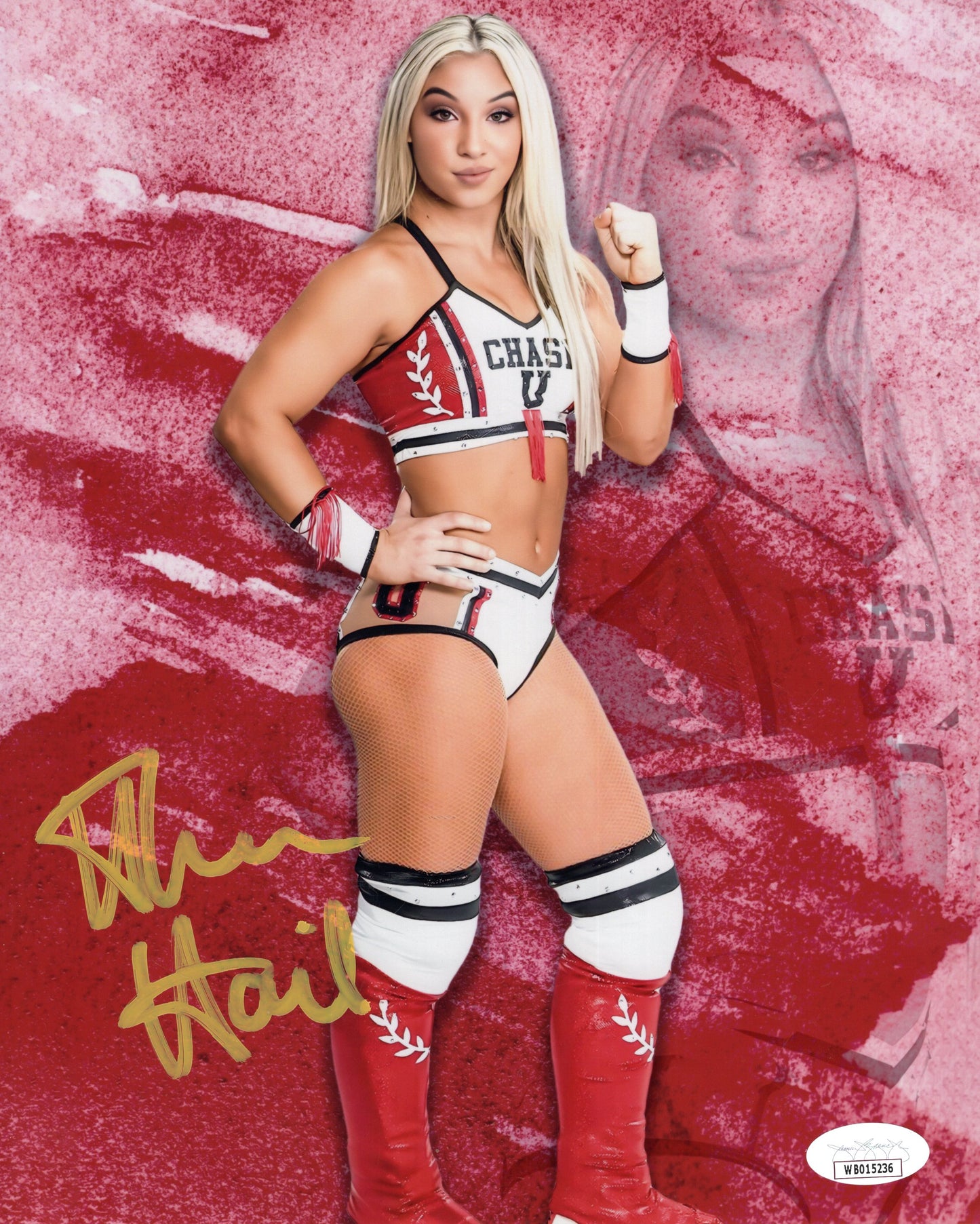 Thea Hail Funhouse (metallic 8x10) JSA certed NXT WWE photo signed autographed SEXY